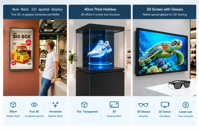 3D spatial signage kiosk 