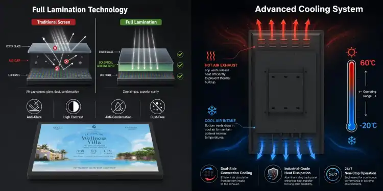 Outdoor IP66 touch display 