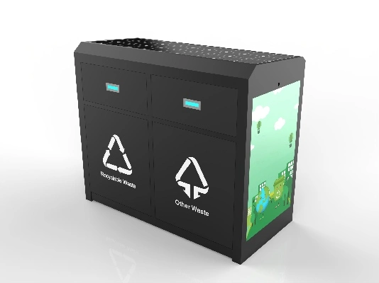 double cube solar smart bin 
