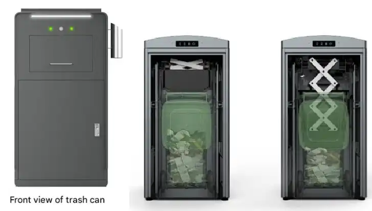 Solar-powered waste compacting bin