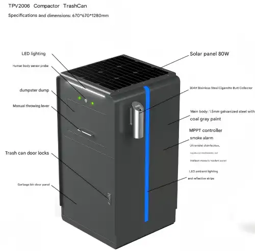 Solar smart bin Solar smart bin