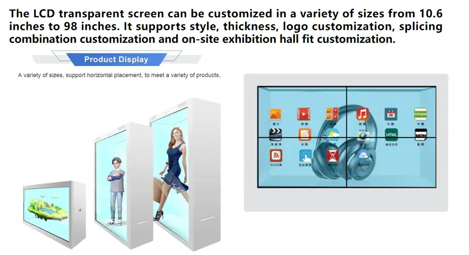transparent lcd cabinet 
