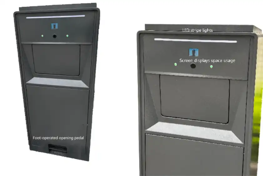 Solar-powered trash compactor bin