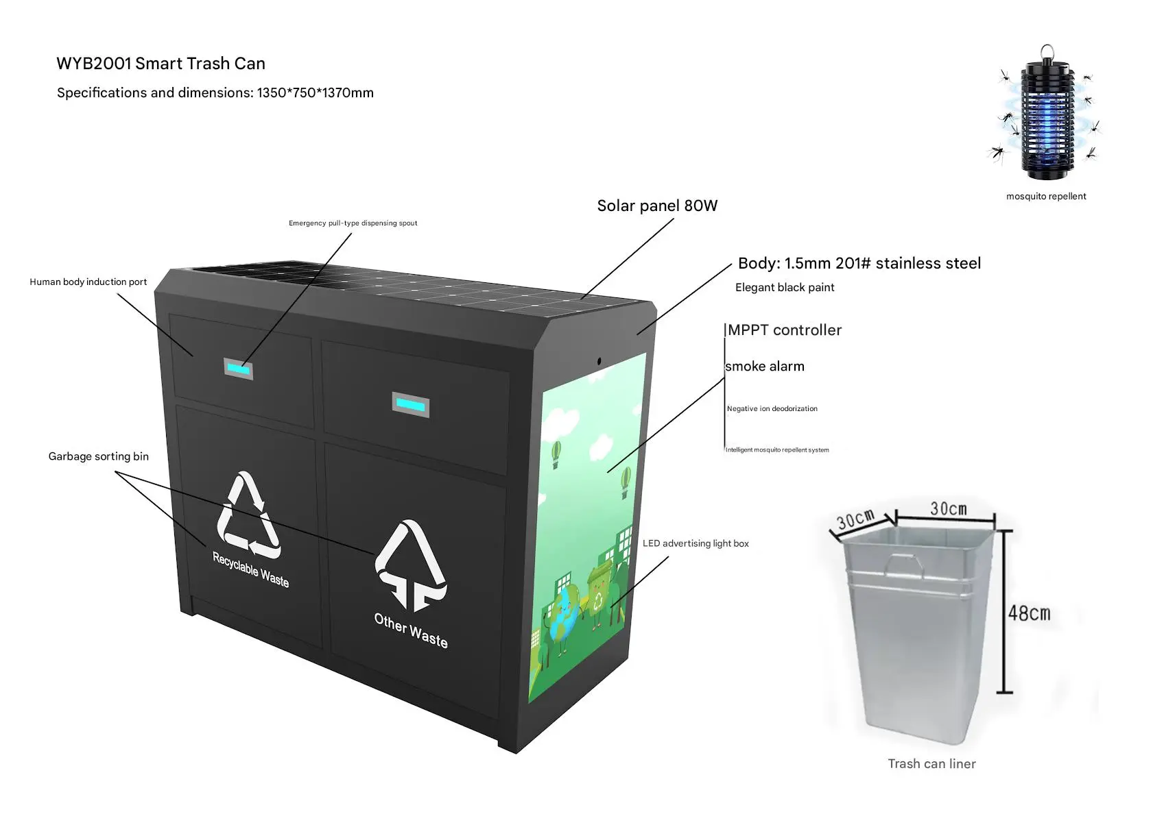 Solar Powered Trash Can Solar Powered Trash Can