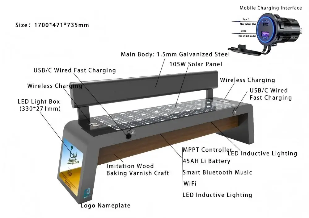 smart solar bench smart solar bench