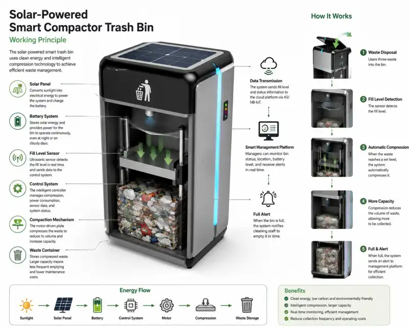 compacting solar bin compacting solar bin