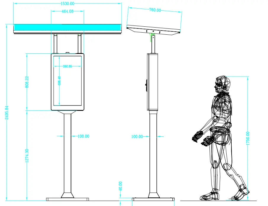 32inch solar powered digital signage 