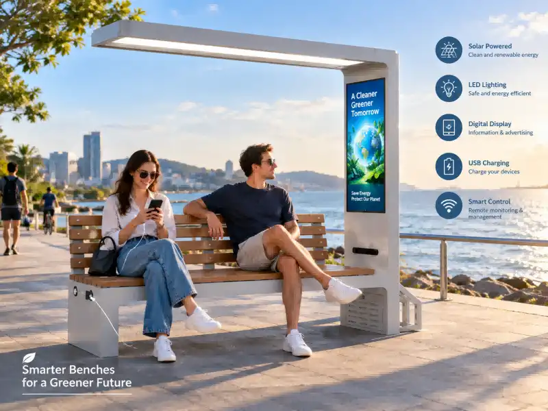 Solar-Powered Park Seat Solar-Powered Park Seat